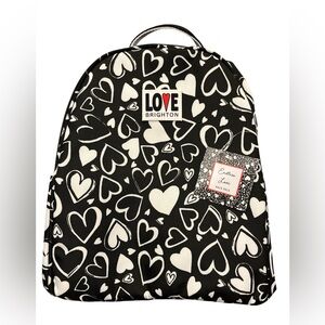 Brighton Black and White Heart Backpack NWT